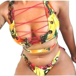 CUT-OUT fruit bikini sz large